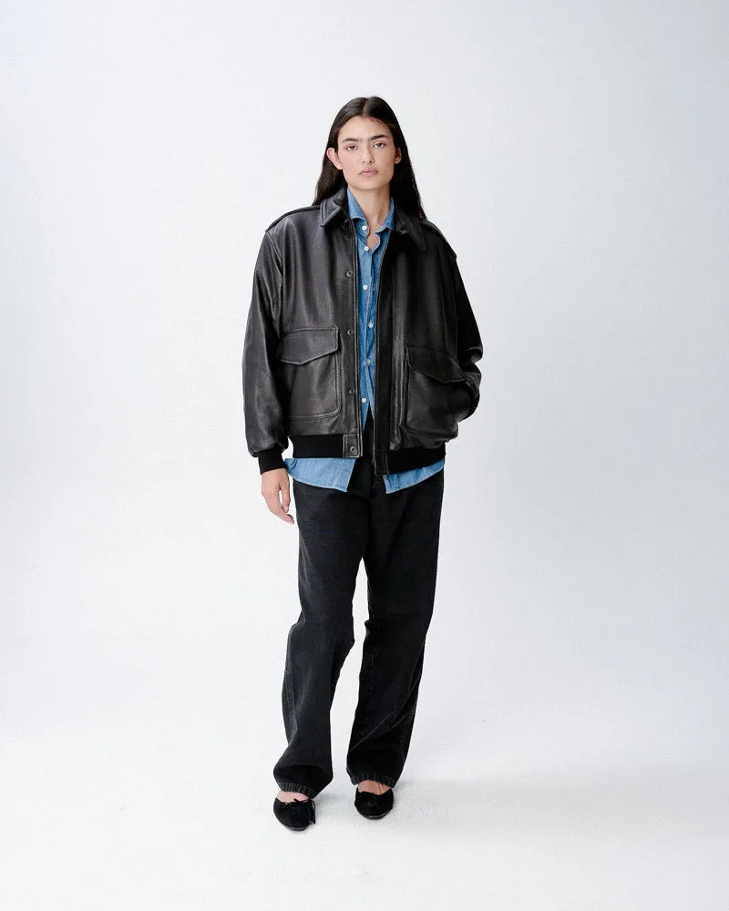 Leather Bomber in Black sold by Homme Girls product image thumbnail 2