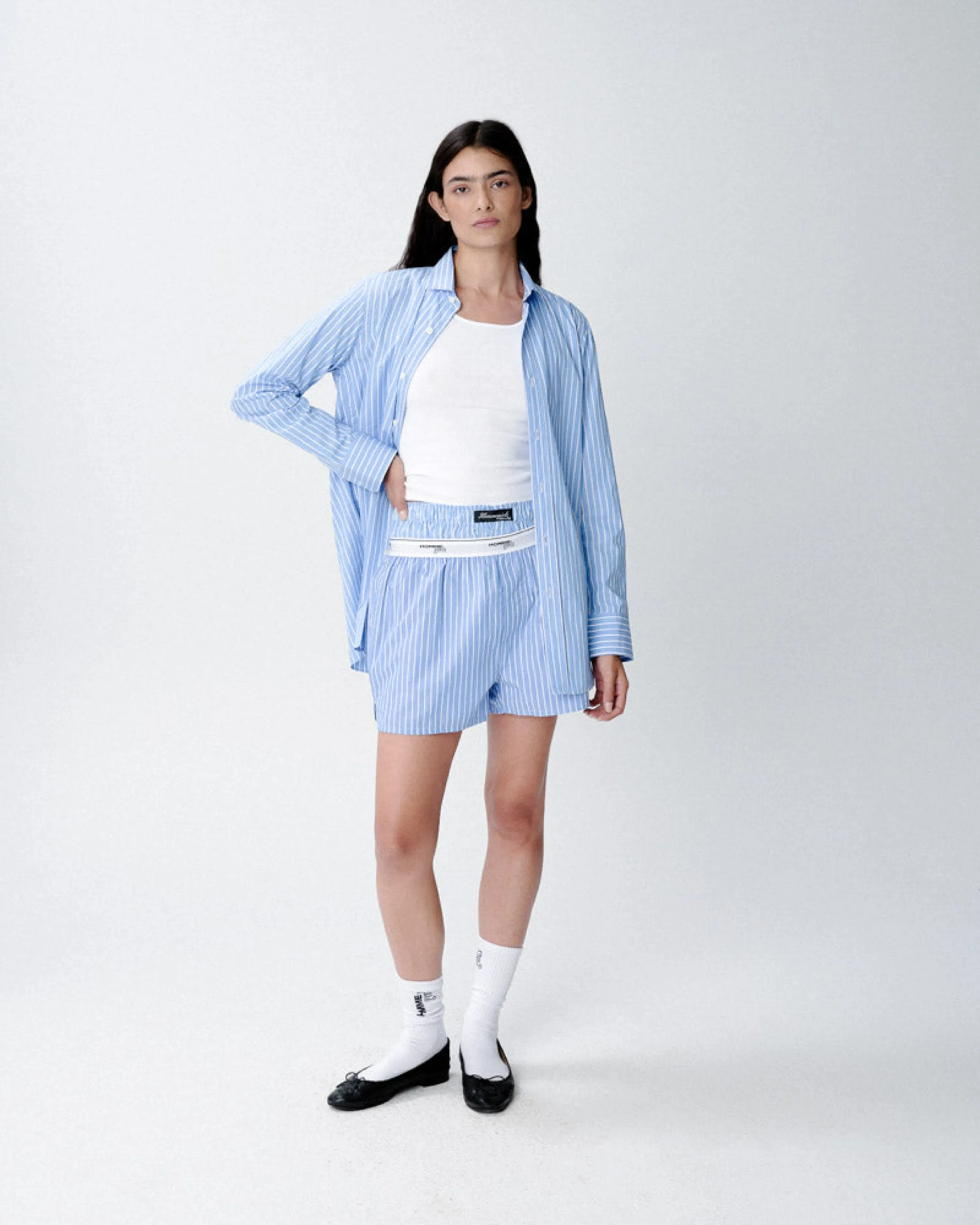 Boxer Shorts in Classic Stripe sold by Homme Girls product image thumbnail 2