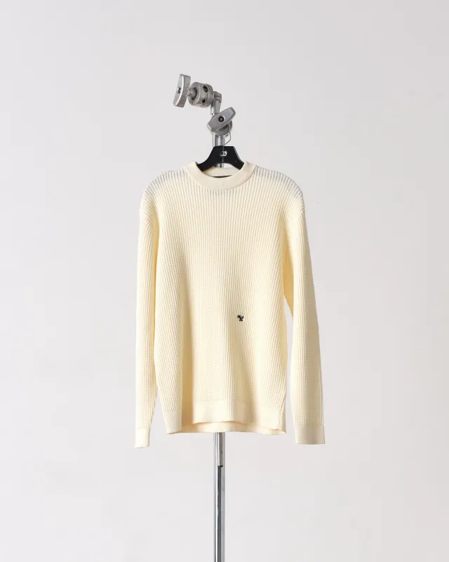 Waffle Knit Pullover in Cream made by Homme Girls