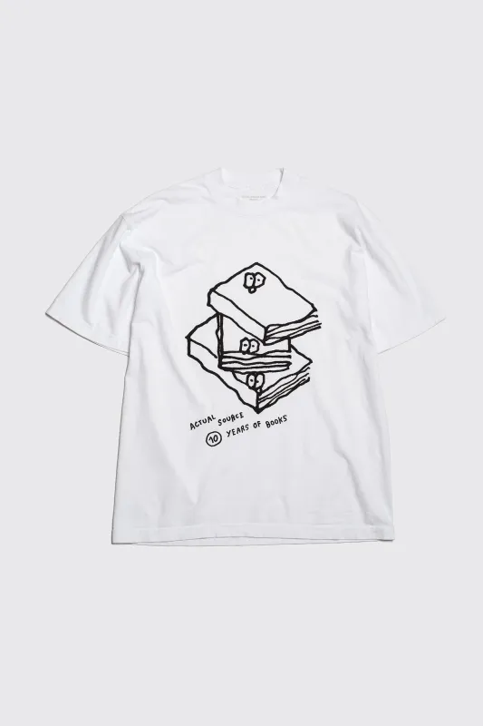 10 Years: Book Stack Tee made by Actual Source Books