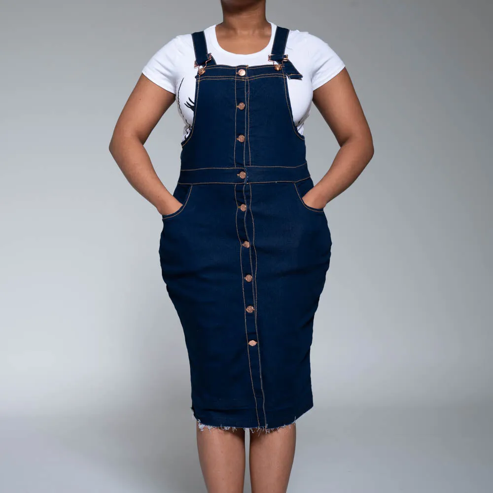 Button Detail Denim Pinafore sold by Fashion World product image thumbnail 5