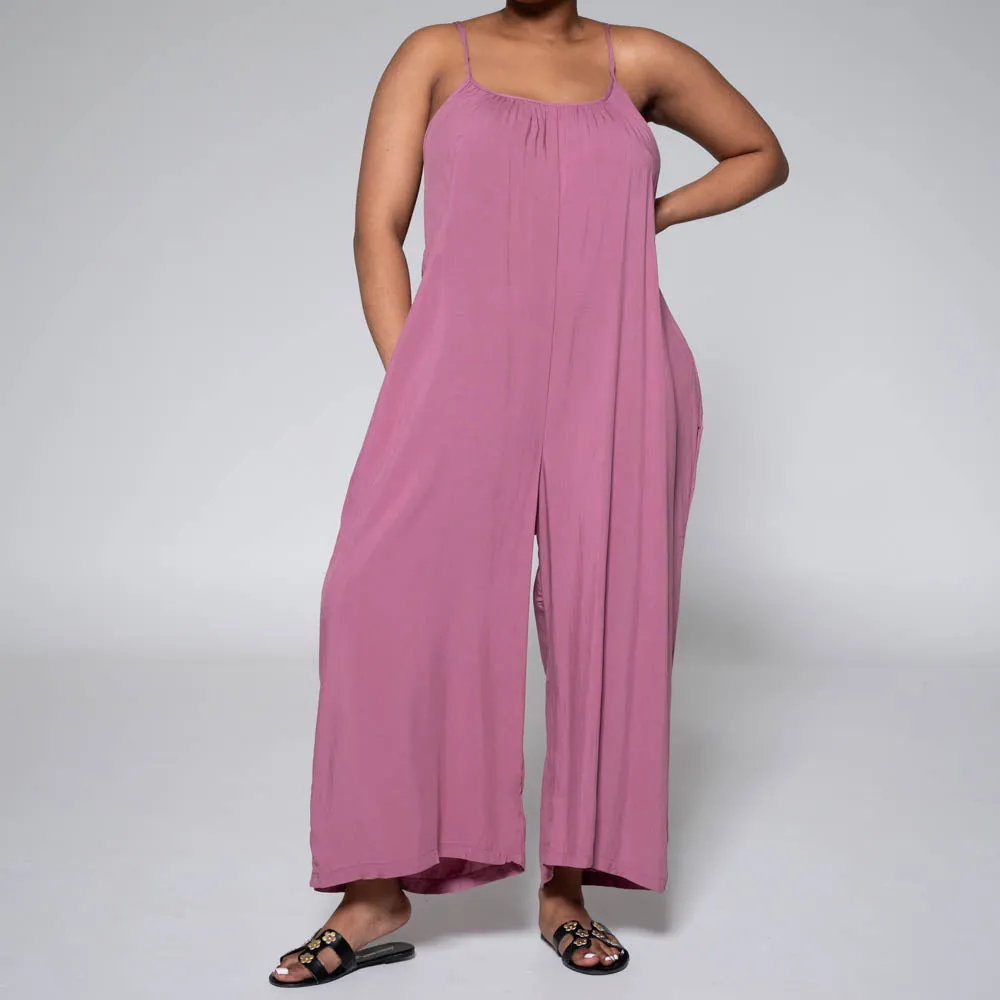 Rose Strappy Viscose Jumpsuit sold by Fashion World