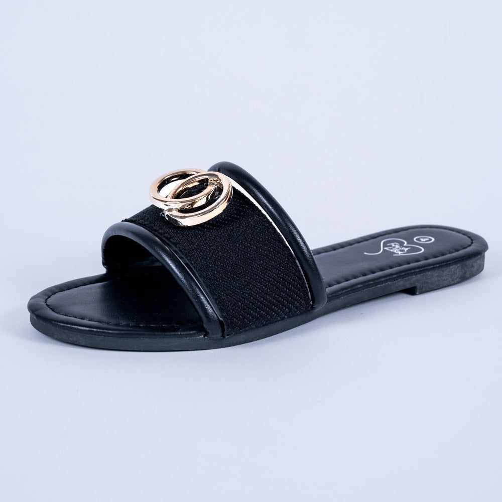 Ladies Black Hessian Sandals sold by Fashion World