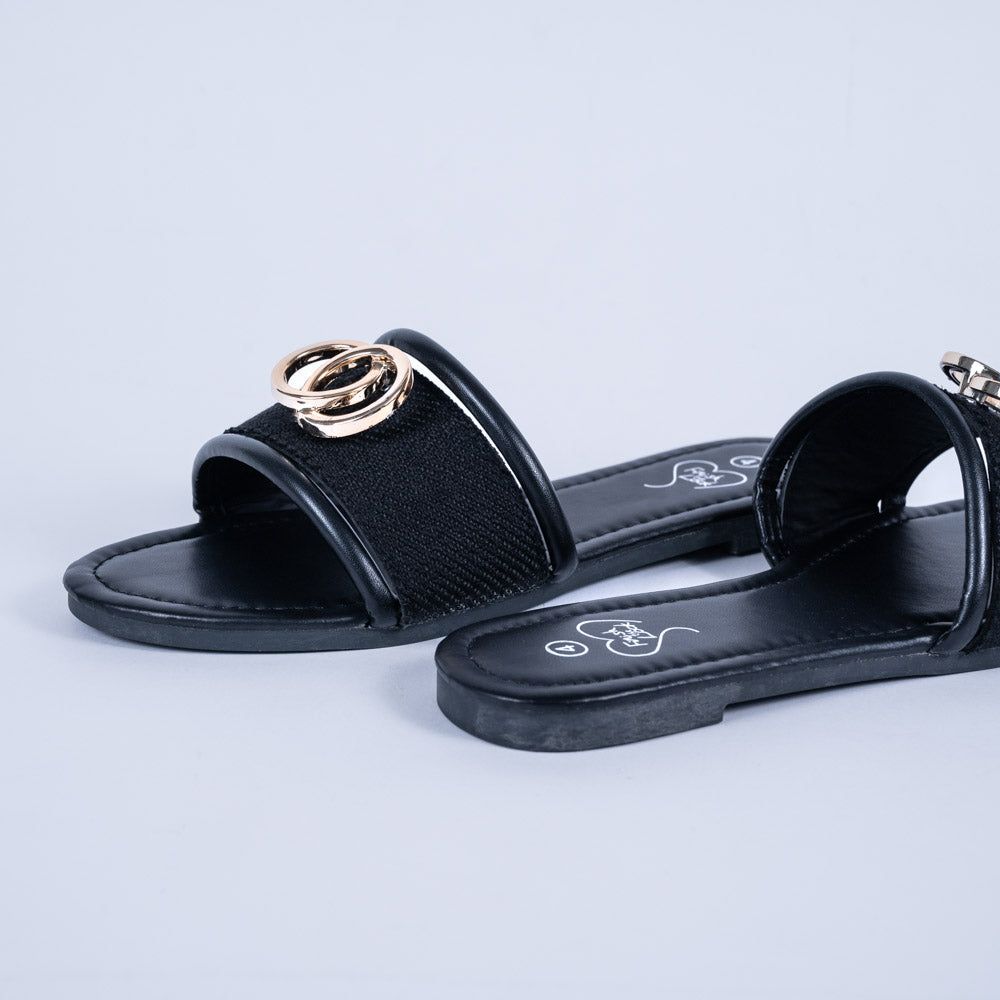 Ladies Black Hessian Sandals sold by Fashion World product image thumbnail 3