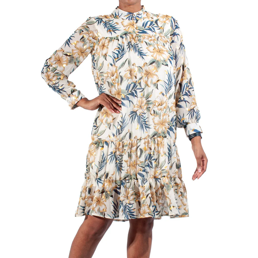 Printed Chiffon Silky Tiered Dress sold by Fashion World product image thumbnail 2