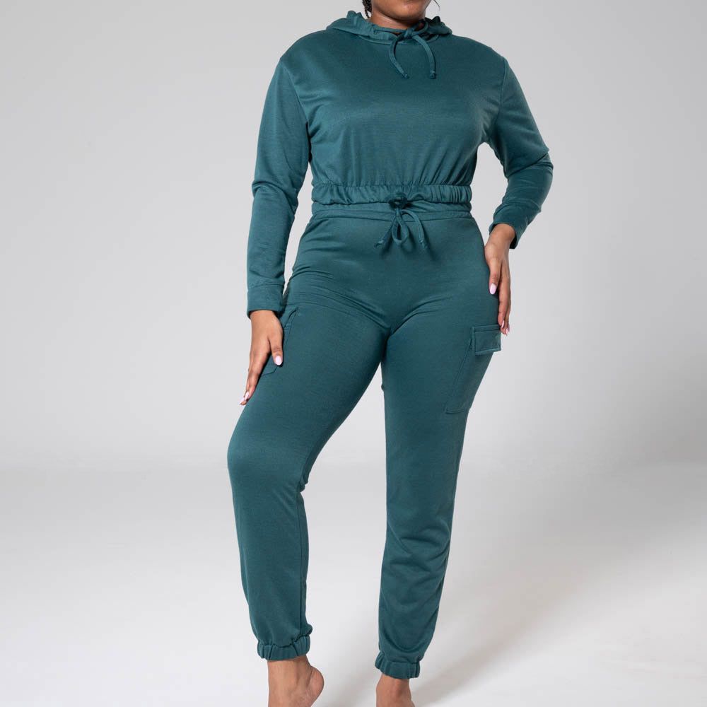 Bottle Green Cargo Tracksuit Set sold by Fashion World