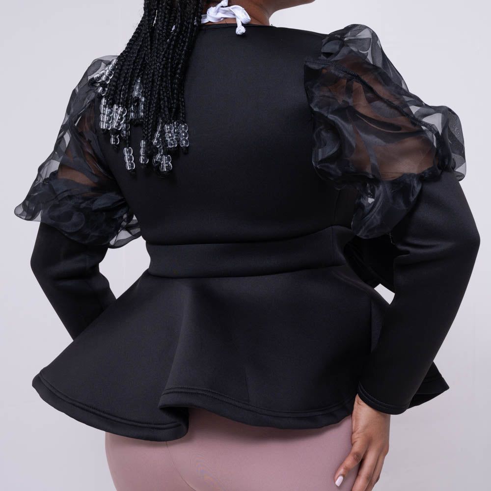 Mesh Contrast Black Scuba Blazer sold by Fashion World product image thumbnail 4