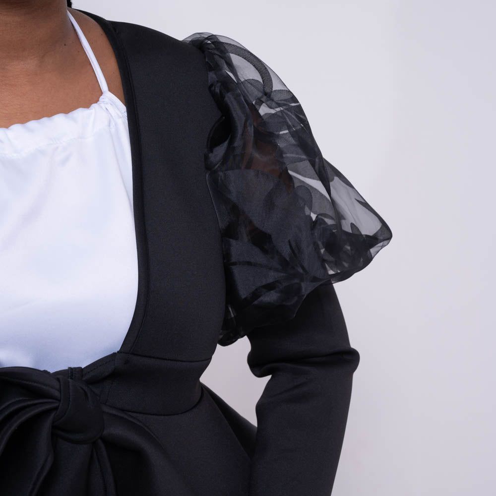 Mesh Contrast Black Scuba Blazer sold by Fashion World product image thumbnail 3