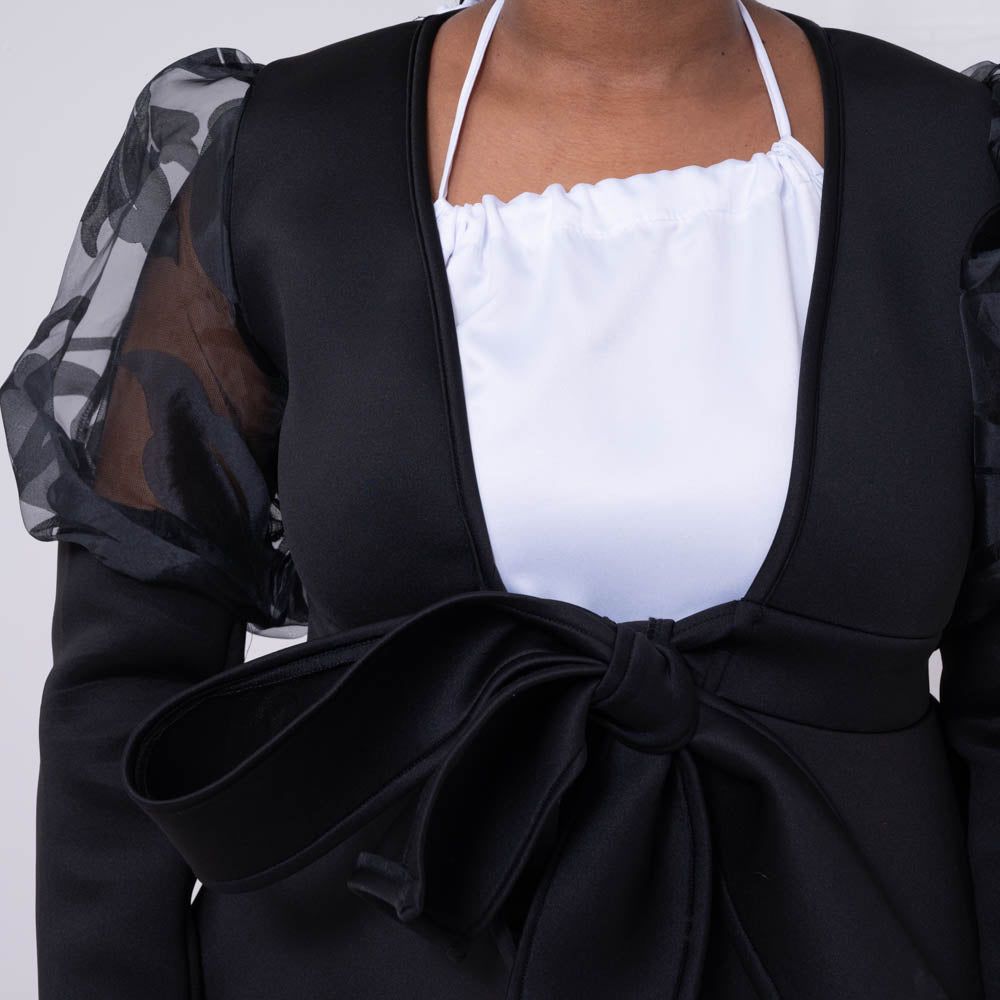 Mesh Contrast Black Scuba Blazer sold by Fashion World product image thumbnail 2