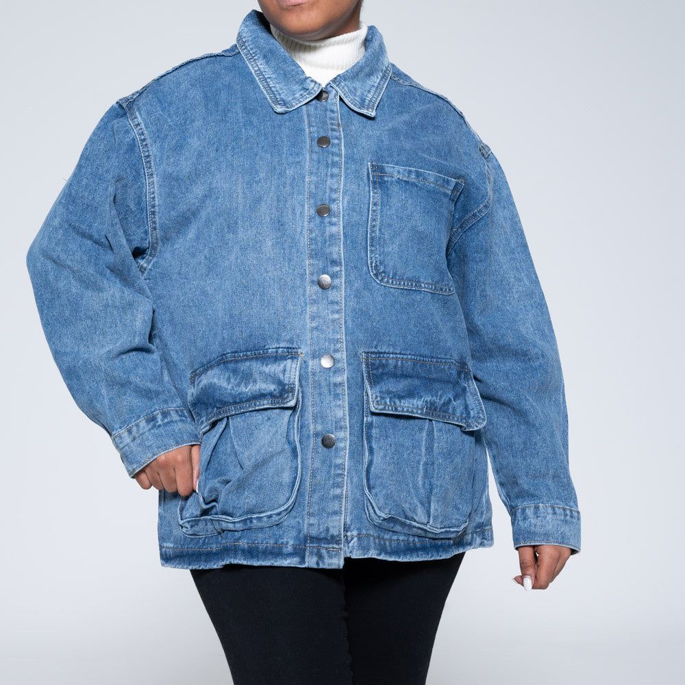 Denim Shacket sold by Fashion World product image thumbnail 2