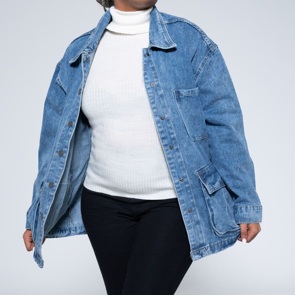 Denim Shacket sold by Fashion World product image thumbnail 3