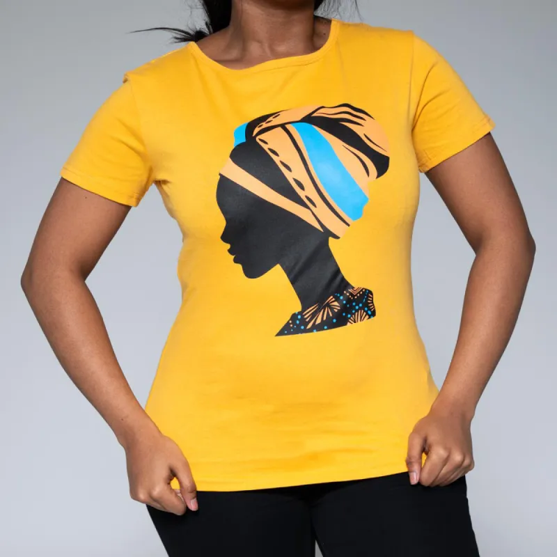 Mustard Face Print Tee sold by Fashion World