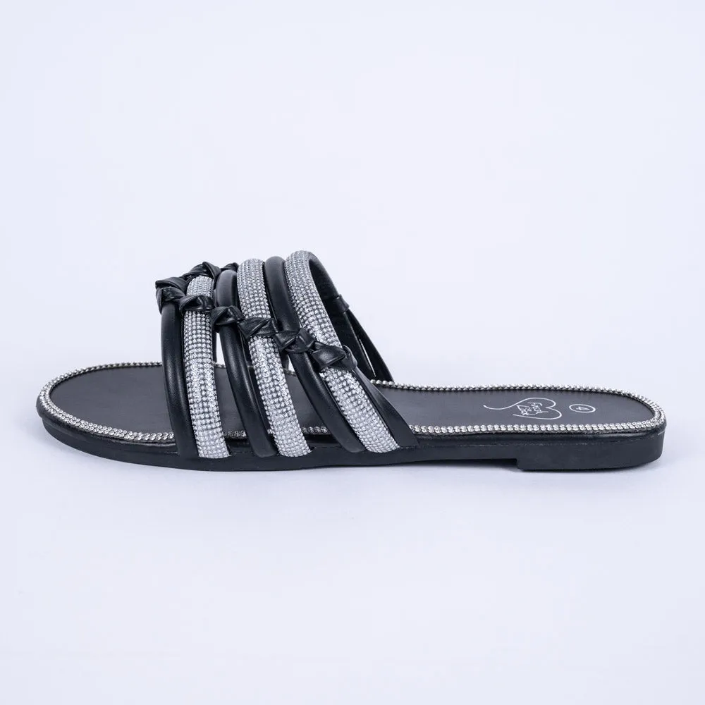 Ladies Black Diamante Sandals sold by Fashion World product image thumbnail 3