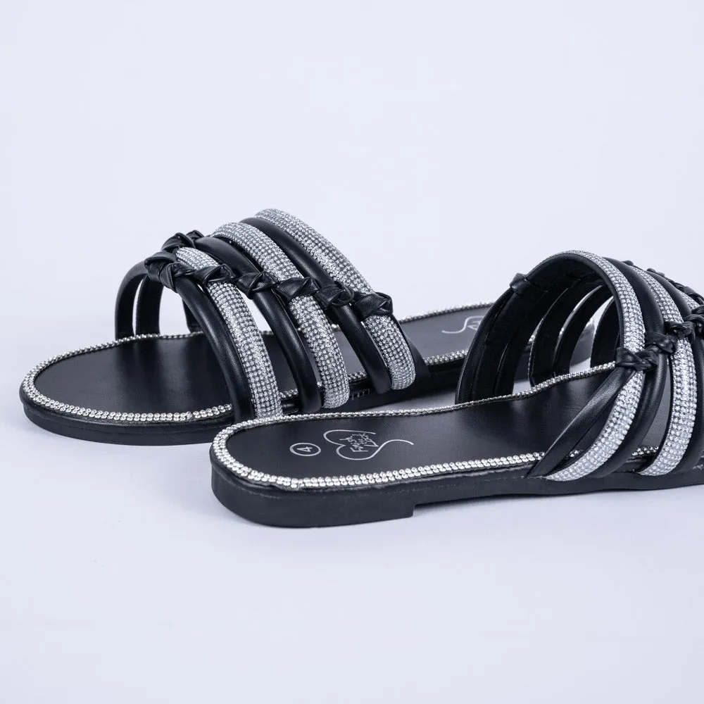 Ladies Black Diamante Sandals sold by Fashion World product image thumbnail 4