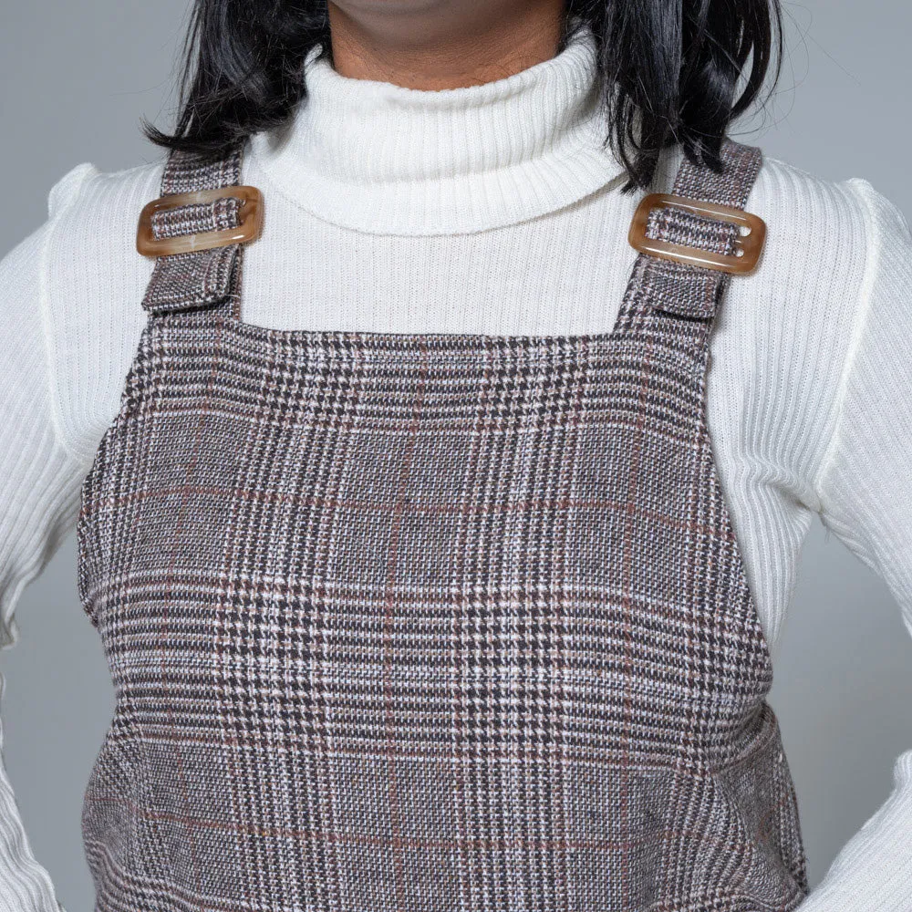 Brown Check Print Pinafore Dress sold by Fashion World product image thumbnail 5