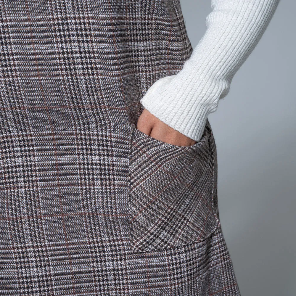 Brown Check Print Pinafore Dress sold by Fashion World product image thumbnail 4