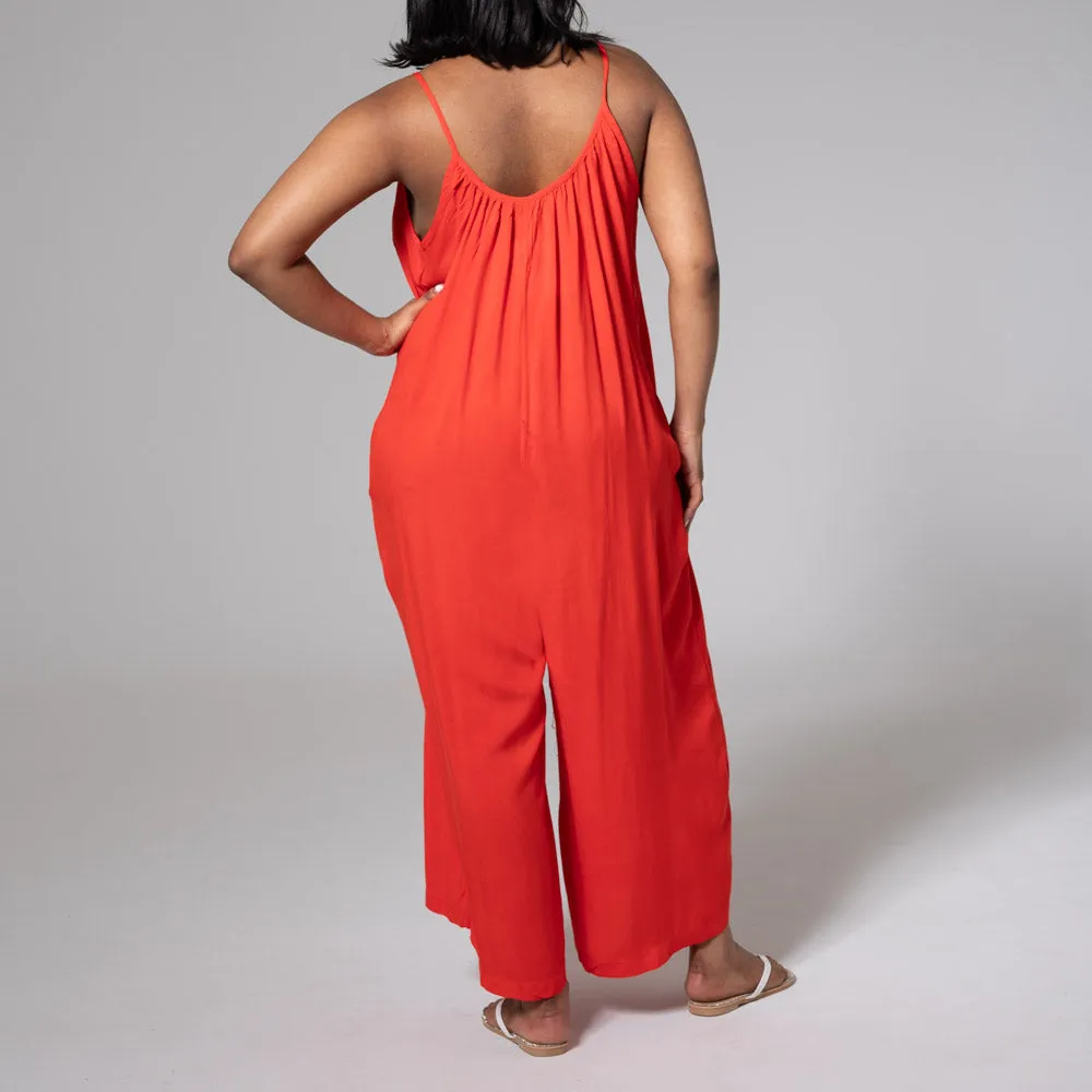 Terracotta Strappy Viscose Jumpsuit sold by Fashion World product image thumbnail 4