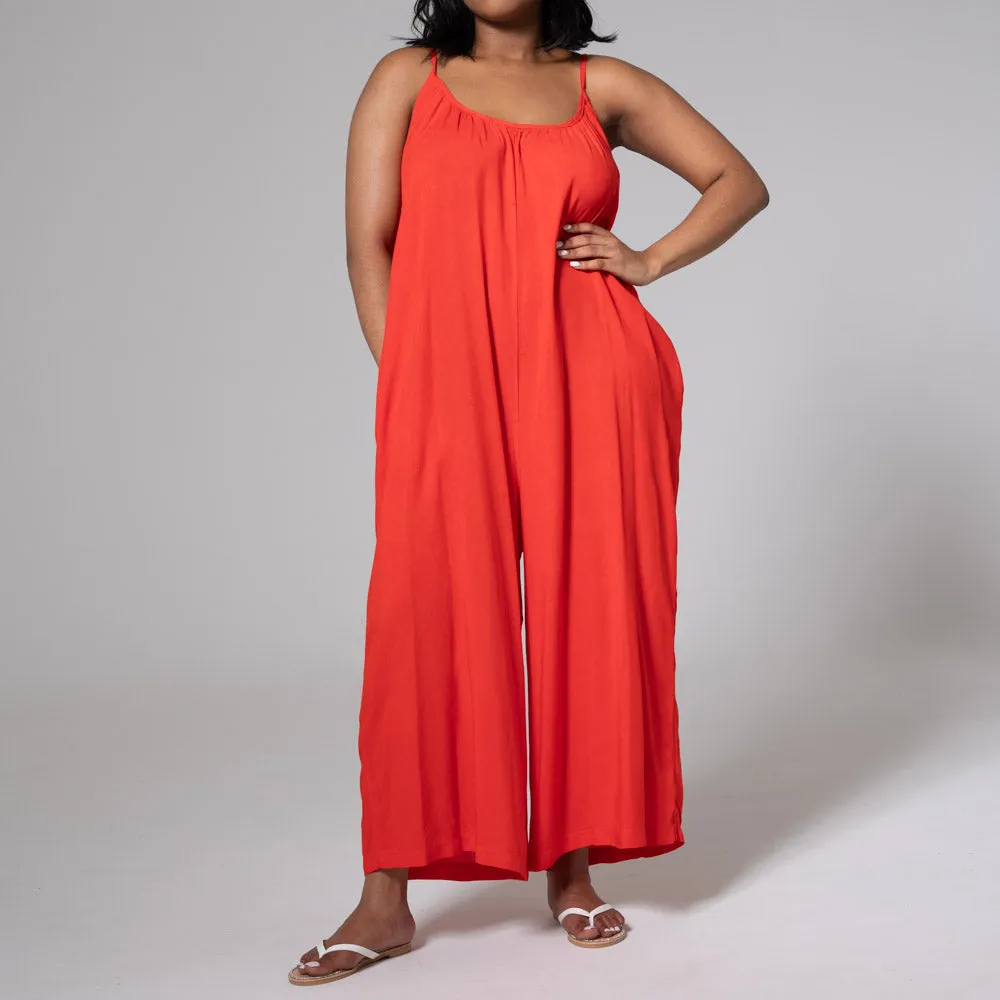 Terracotta Strappy Viscose Jumpsuit sold by Fashion World product image thumbnail 2