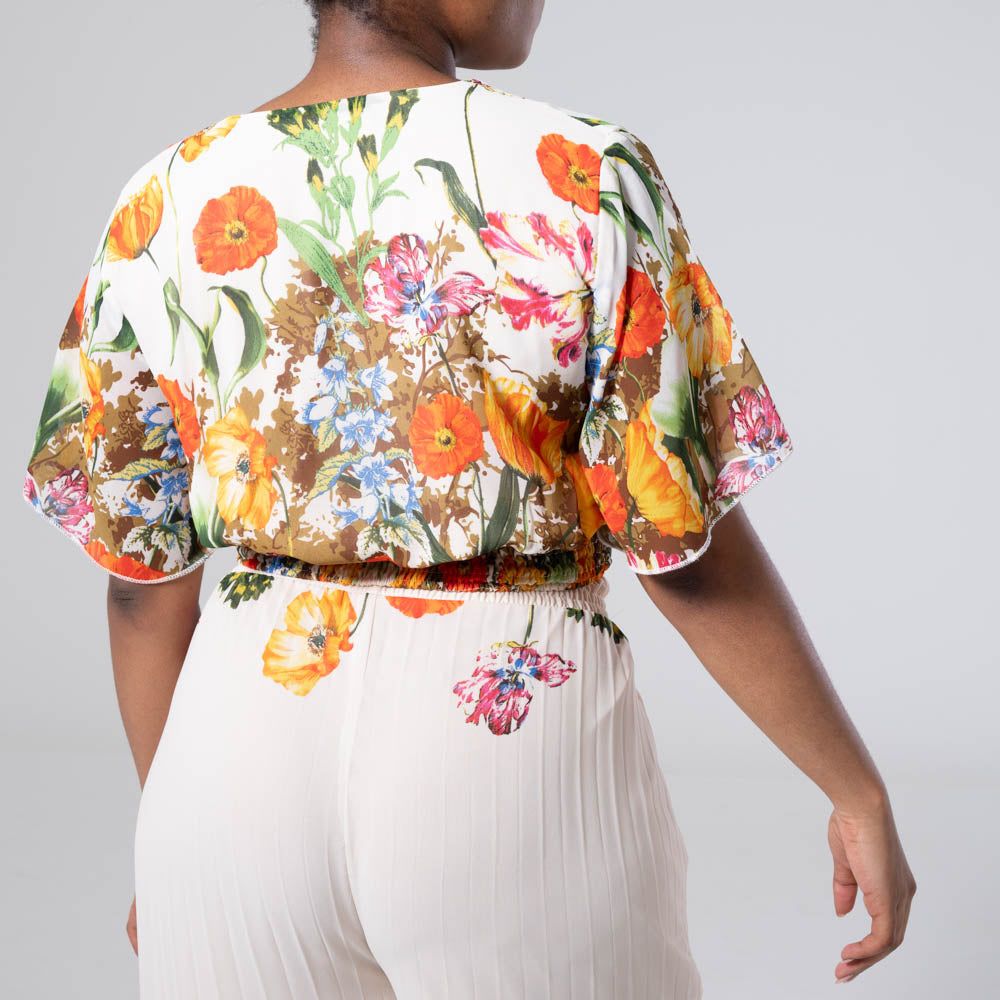 Border Print Chiffon Pleated Top sold by Fashion World product image thumbnail 5