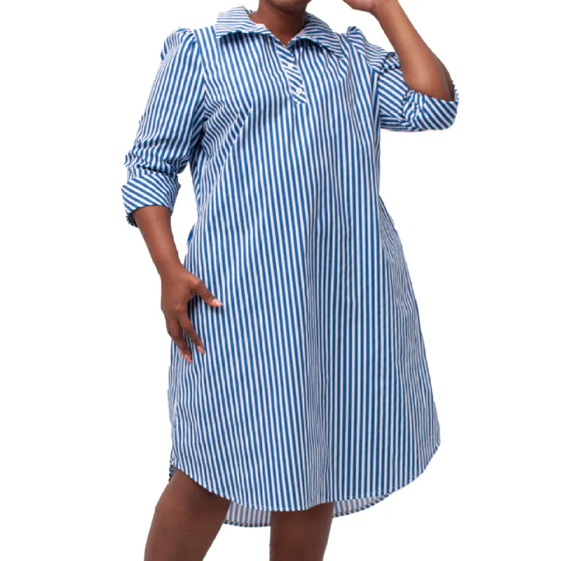 Plus Size Striped Poplin Top sold by Fashion World