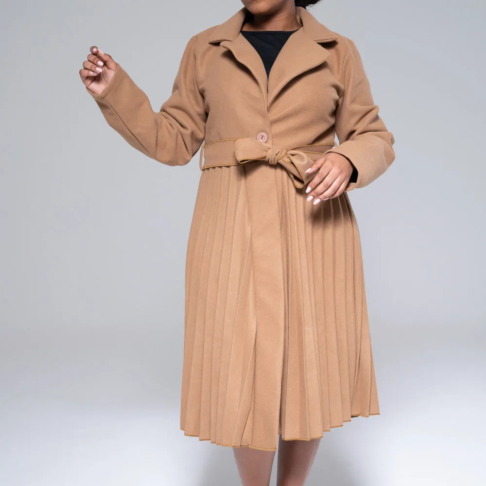 Camel Pleated Melton Jacket sold by Fashion World product image thumbnail 4