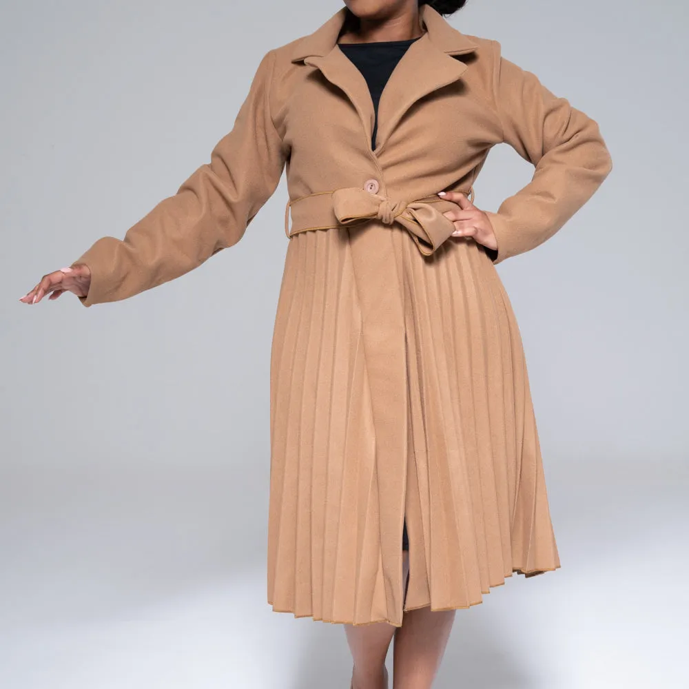 Camel Pleated Melton Jacket sold by Fashion World product image thumbnail 2