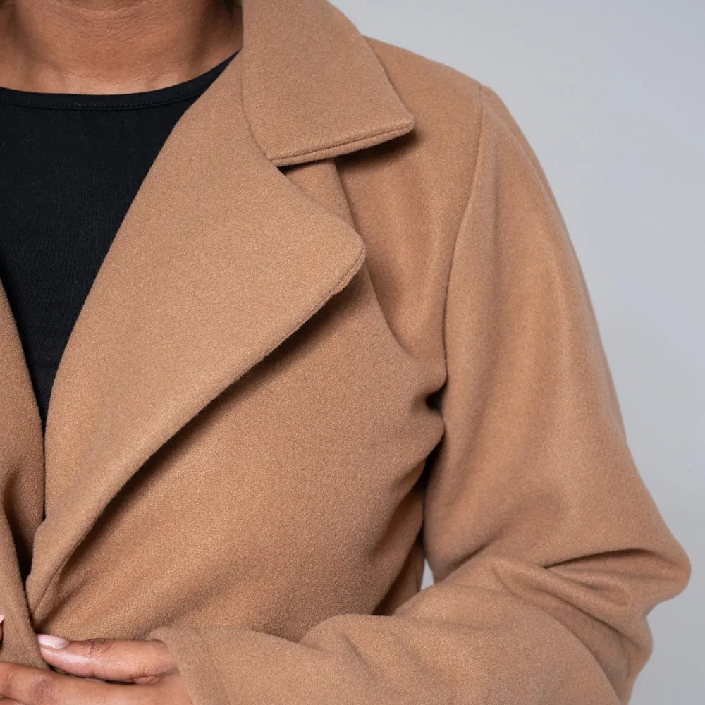 Camel Pleated Melton Jacket sold by Fashion World product image thumbnail 5