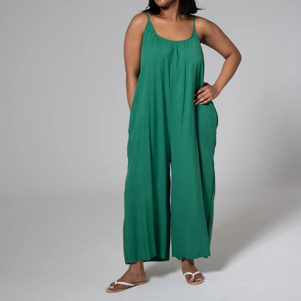 Emerald Strappy Viscose Jumpsuit sold by Fashion World