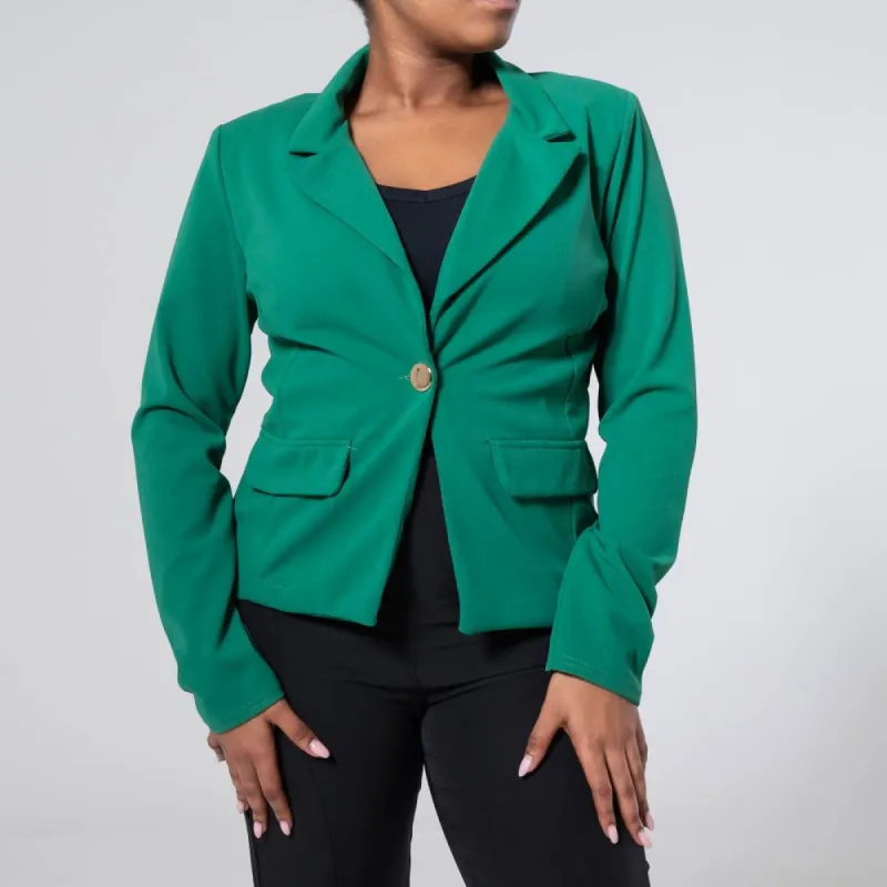 Button Edit Emerald Scuba Blazer sold by Fashion World