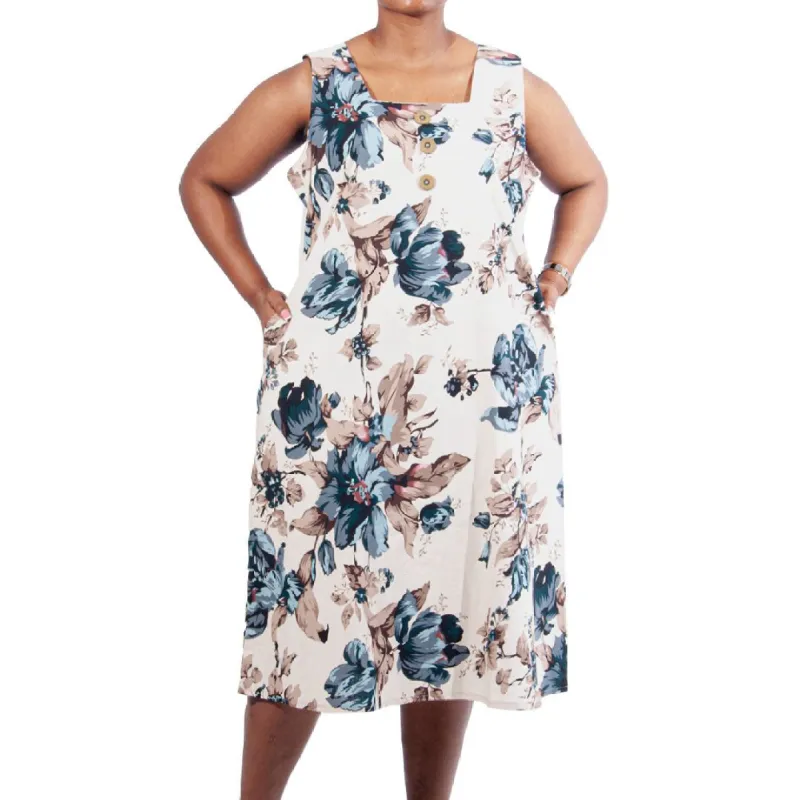 Plus Size Floral Print Pinafore Dress sold by Fashion World
