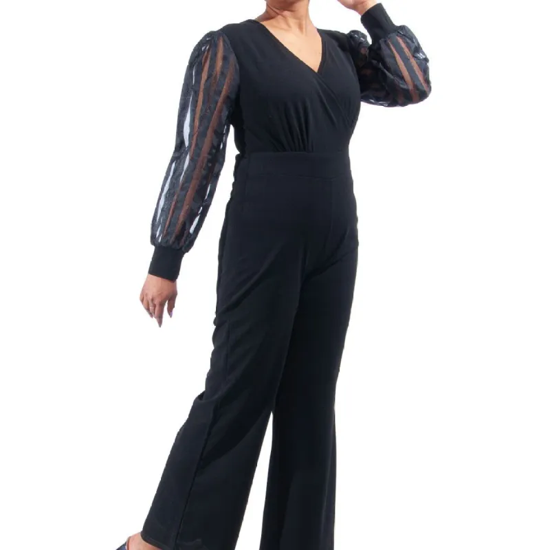 Black Long Sleeve Jumpsuit sold by Fashion World