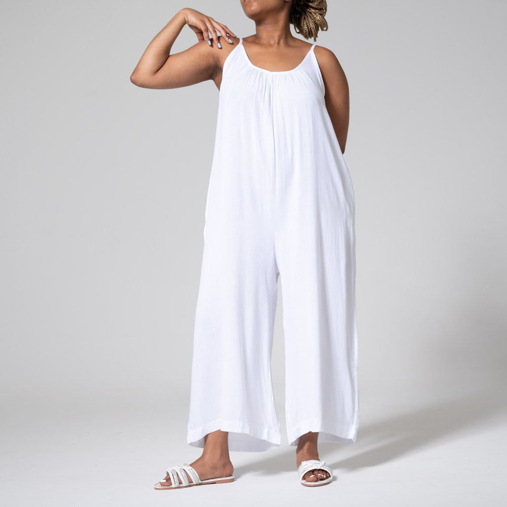 White Strappy Viscose Jumpsuit sold by Fashion World product image thumbnail 2