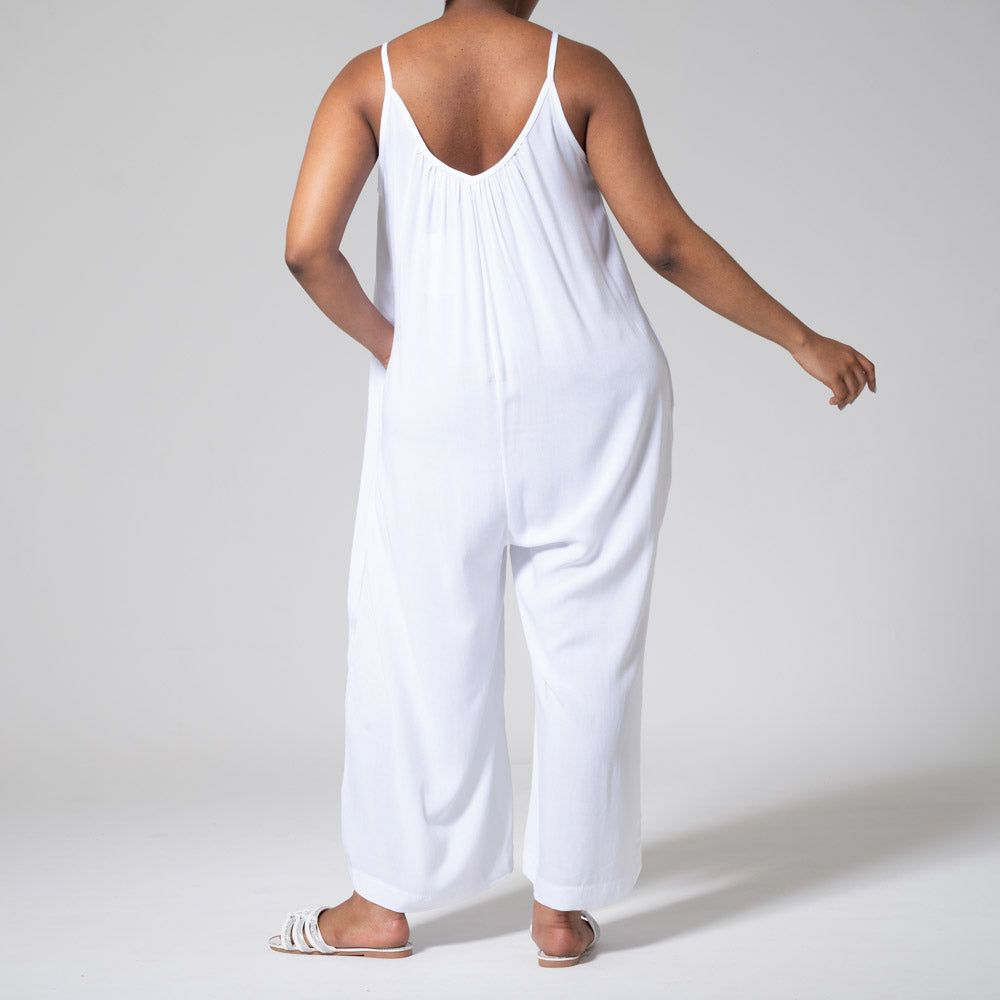 White Strappy Viscose Jumpsuit sold by Fashion World product image thumbnail 4