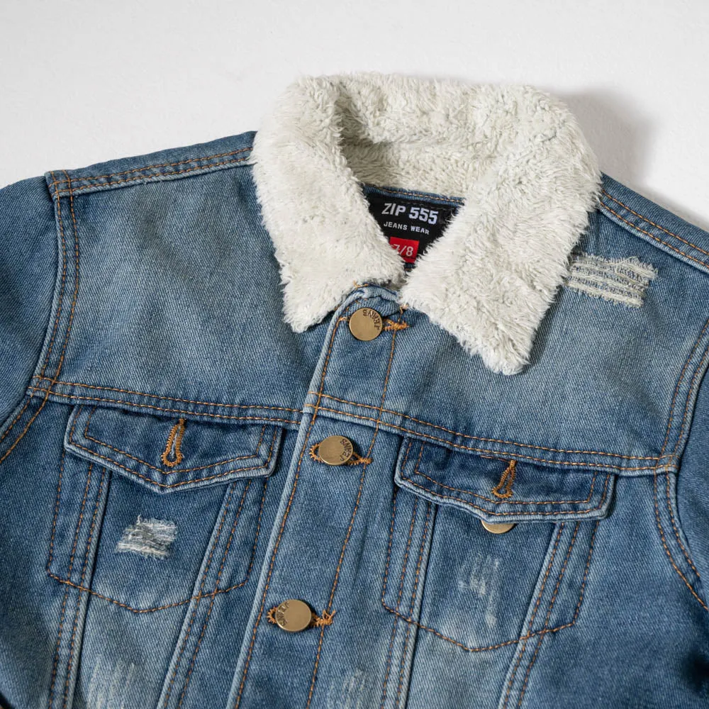 Boys Sherpa Edit Denim Jacket sold by Fashion World product image thumbnail 3
