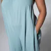 Sage Strappy Viscose Jumpsuit sold by Fashion World
