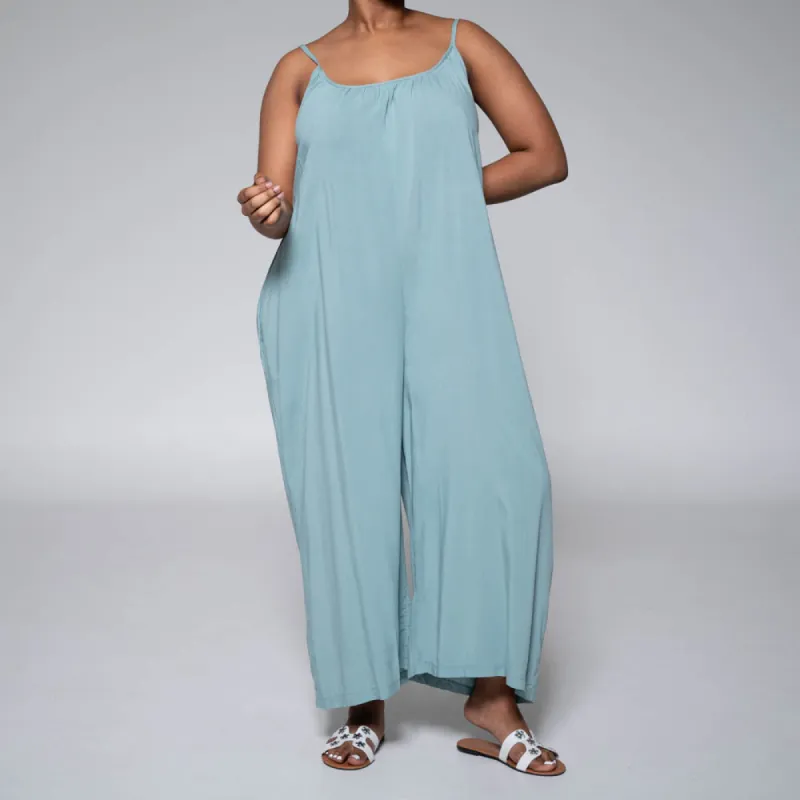 Sage Strappy Viscose Jumpsuit sold by Fashion World