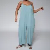 Sage Strappy Viscose Jumpsuit sold by Fashion World