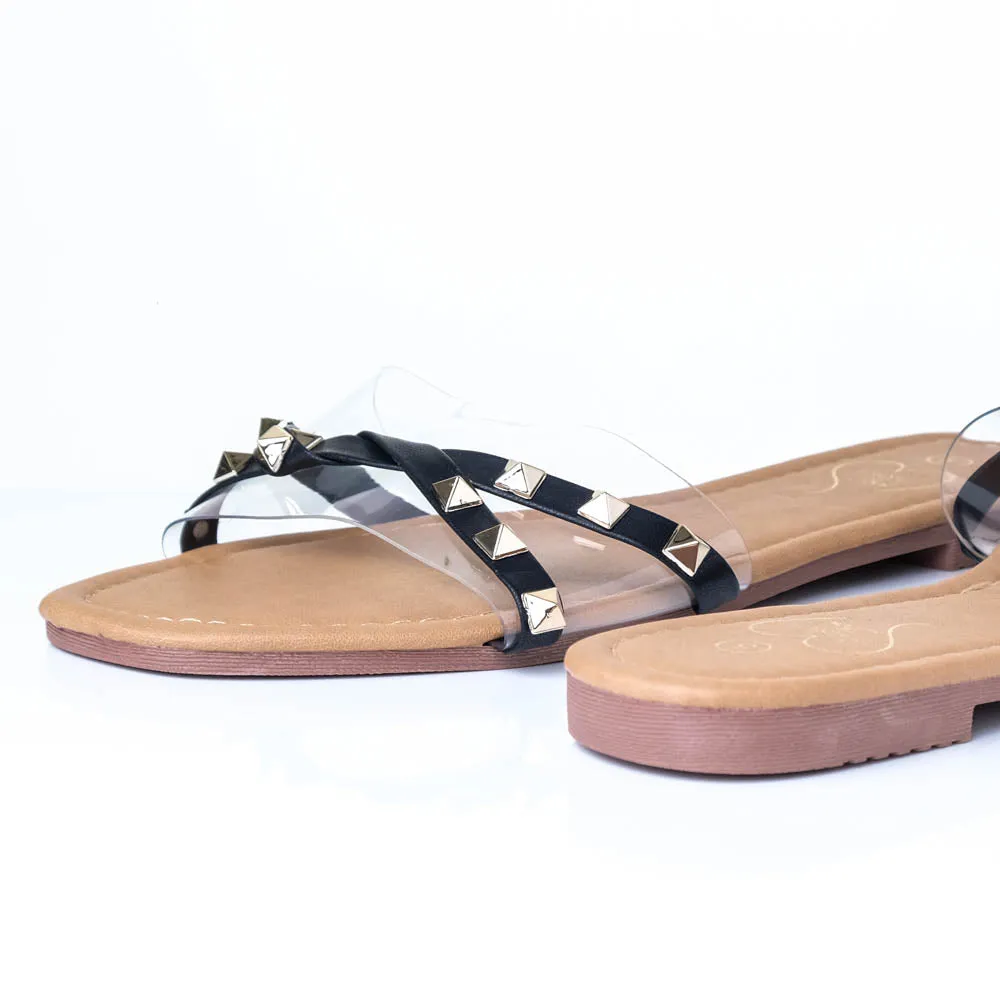 Black Stud Strap Sandals sold by Fashion World product image thumbnail 2