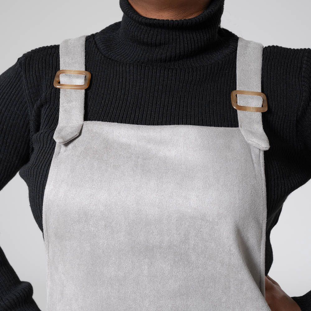 Grey Suede Scuba Pinafore Dress sold by Fashion World product image thumbnail 3