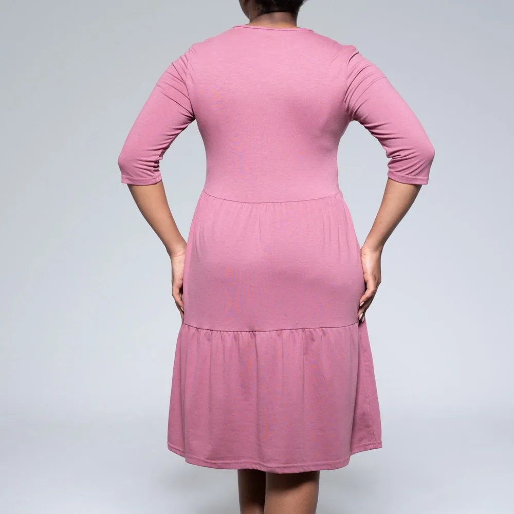 Rose 3/4 Sleeve Trapeze Dress sold by Fashion World product image thumbnail 3