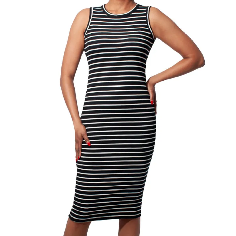 Black/White Striped Dress sold by Fashion World