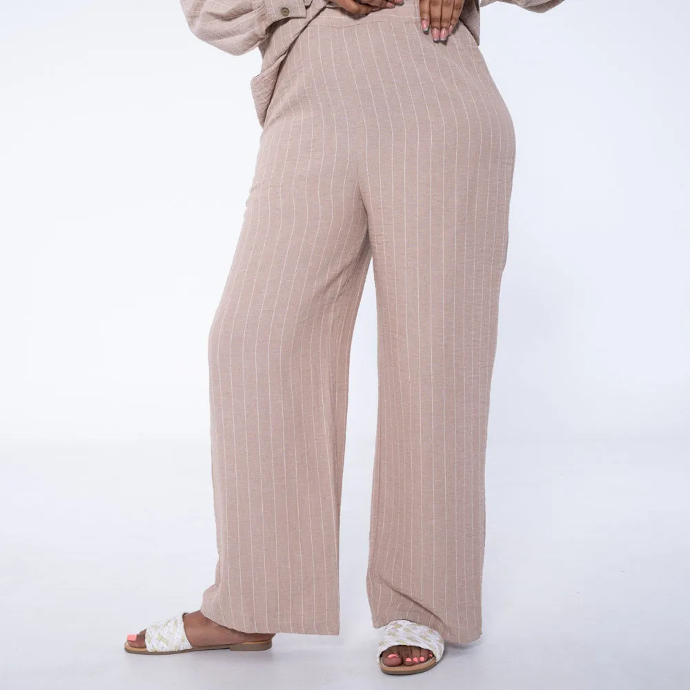Taupe Airflow Pants sold by Fashion World
