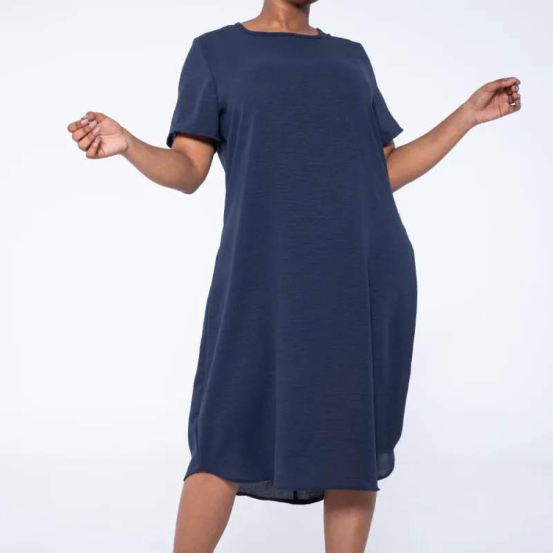 Navy Plus Size Airflow Tunic sold by Fashion World