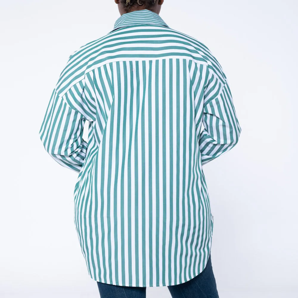 Long Sleeve Cotton Striped Shirt sold by Fashion World product image thumbnail 5