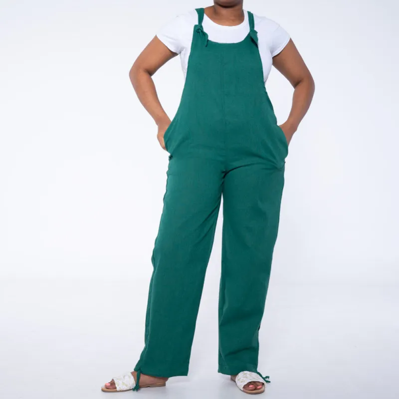 Emerald Linen Jumpsuit sold by Fashion World