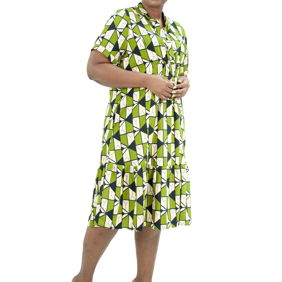 Olive Plus Size Tiered Tunic sold by Fashion World product image thumbnail 2