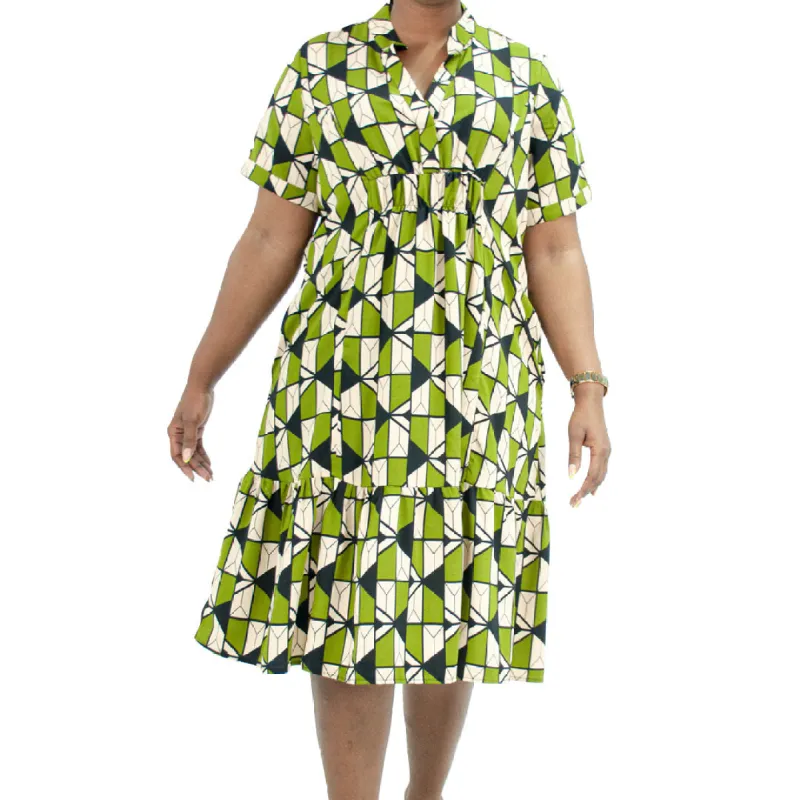 Olive Plus Size Tiered Tunic sold by Fashion World