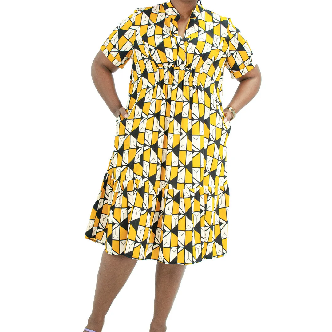 Mustard Plus Size Tiered Tunic sold by Fashion World