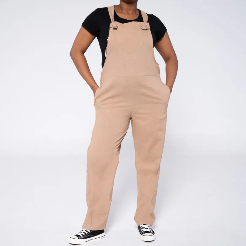 Stone Linen Jumpsuit sold by Fashion World