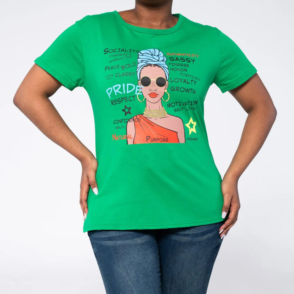 Green Face Print Tee sold by Fashion World